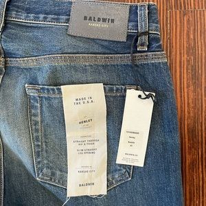 NWOT Baldwin Henley Saddle Jeans Size 30 x 34